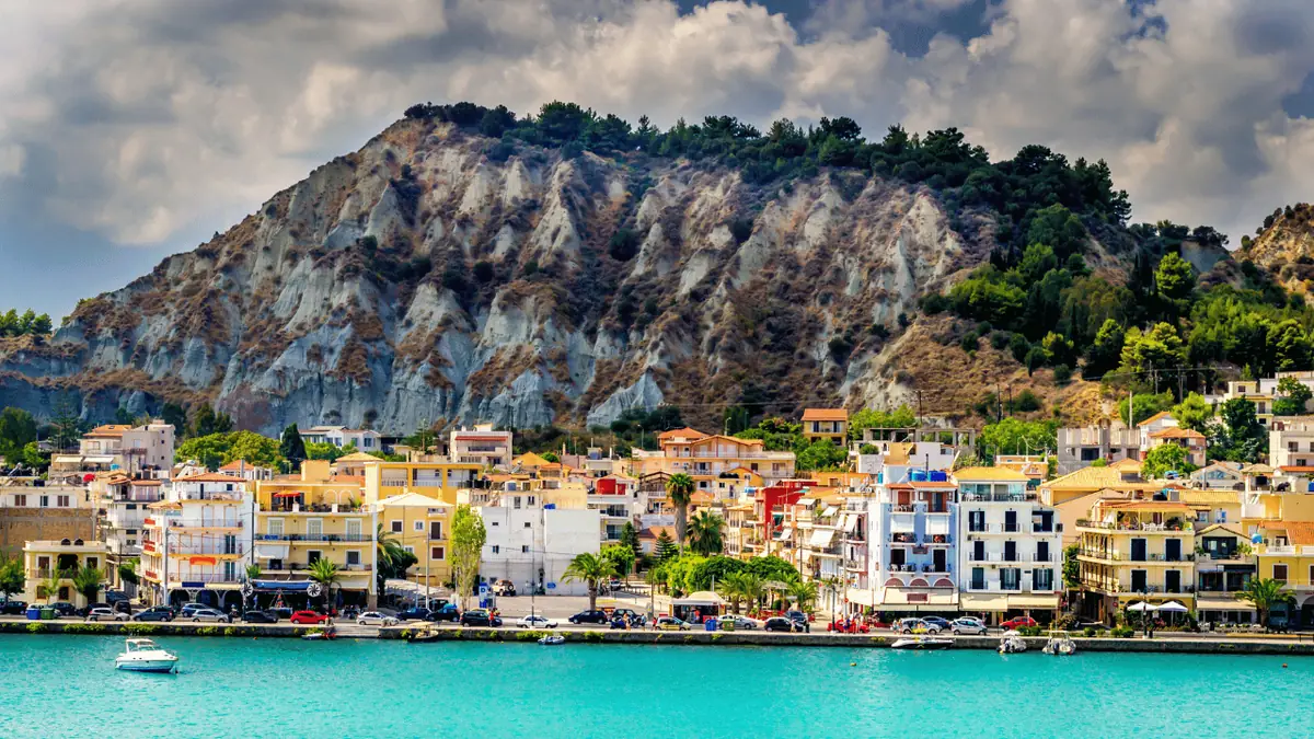 The Zakynthos coastline and clear Ionian Sea