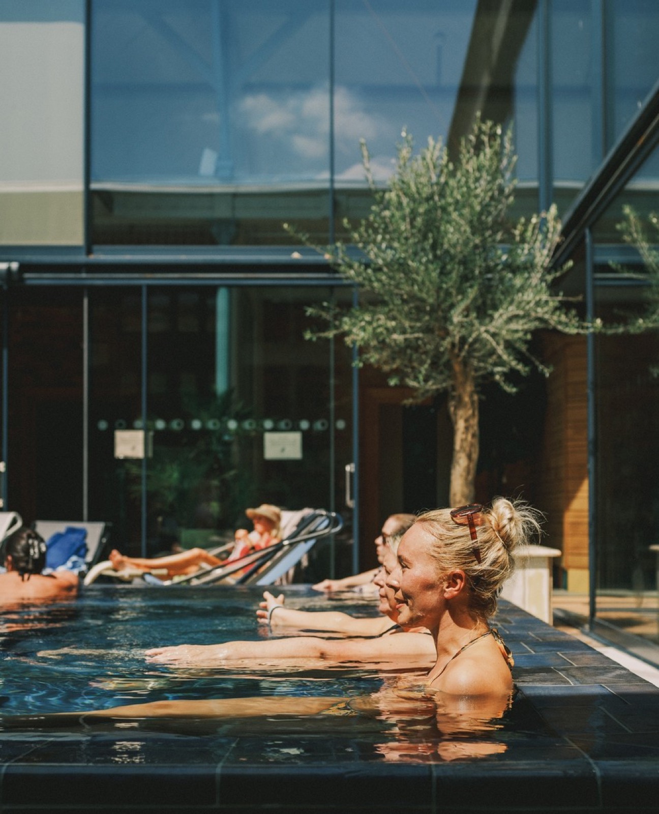 Poolside yoga studio at Thames Lido